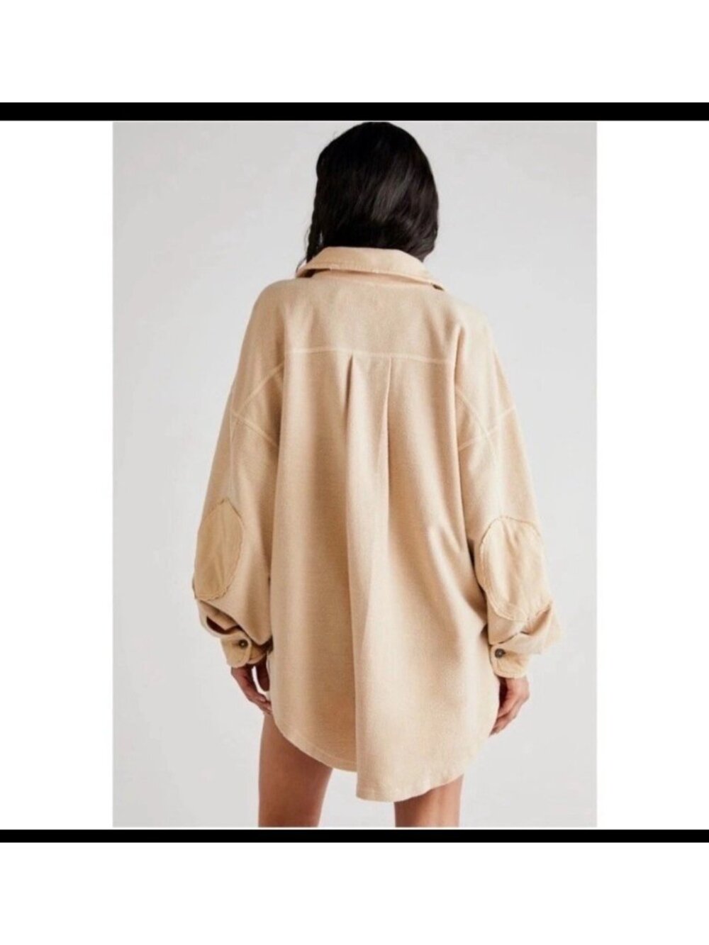 Free People Ruby Jacket LARGE Farther Shores Tan Fleece Shacket - Picture 2 of 6